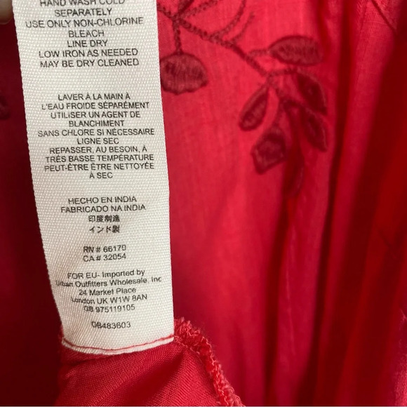 Free People Birds Of A Feather Coral Red Embroidered Sleveless Mini Dres… - Picture 16 of 16